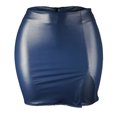 thumbnail image 6 of vigerkar Women Leather Skirt Side Split Bodycon Mini Skirt High Waist Skirt for Club Party Casual (Navy, XL), 6 of 8