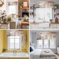 thumbnail image 5 of Brown Grey Retro Oil Paint Valance Curtain Watercolor Gradient Window Valances Rod Pocket Short Curtains Window Treatments for Kitchen Bedroom Bathroom Laundry 56" x 16", 5 of 9