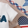 thumbnail image 5 of NOLDARES Toddler Baby Boy Outfit Short Sleeve Round Neck T-Shirt and Elastic Waist Shorts 2Pcs Summer Clothes for 4th of July and American Flag(White,18-24 M), 5 of 8