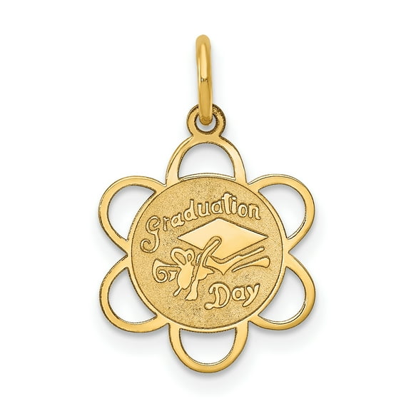 14k Yellow Gold Graduation Day Charm Pendant