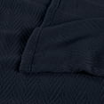thumbnail image 6 of BNM Chevron Zig-Zag Cotton Blanket, Twin, Navy Blue, 6 of 13