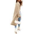 thumbnail image 4 of Lapel Womens Open Front Oversized Chunky Fuzzy Sweater Coats Long Cardigan, 4 of 6