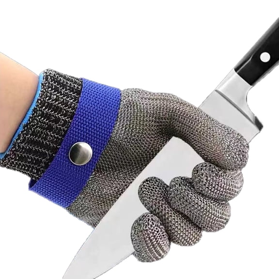 A9 Cut Resistant Glove, Food Grade Stainless Stell Wire Metal Mesh Safety Work Gloves for Kitchen Cooking, Butcher Meat Cutting,Oyster Shucking and Wood Working (Single)