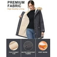 thumbnail image 5 of Women Winter Parka Coat, Windproof Women Winter Coat Fleece Lined Long Parka with Faux-Fur Hood (Grey, X-Large), 5 of 8