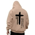 thumbnail image 3 of YOIAVAIOY Christian Cross Hoodies For Men Long Sleeve Casual Pullover Trendy Fall Winter Sweatshirt With Pocket Khaki L, 3 of 8