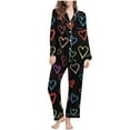 thumbnail image 2 of Uaswgudfs Women's Valentine's Day Heart Print Pajama Set - Long Sleeve Like 2-Piece Sleepwear, 2 of 8
