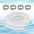 thumbnail image 6 of Swimming Pool Replacement Hose,Replacement Hose For Above Ground Pools,59” Long 1.25" Diameter Filter Pump Hose,Compatible With Pump Model 607, 637. 2 Tube 4 Clips(White), 6 of 9