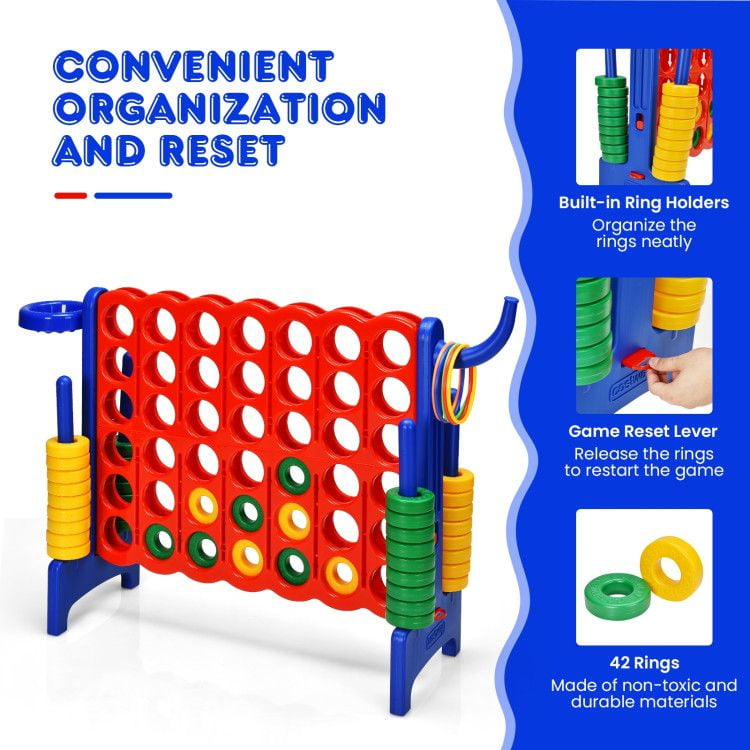 Chateauy 2.5 Feet 4-to-Score Giant Game Set – Large-Sized Tossing & Ring Toss Outdoor Activity for Family, Lawn, Backyard, Party, BBQ, and Beach