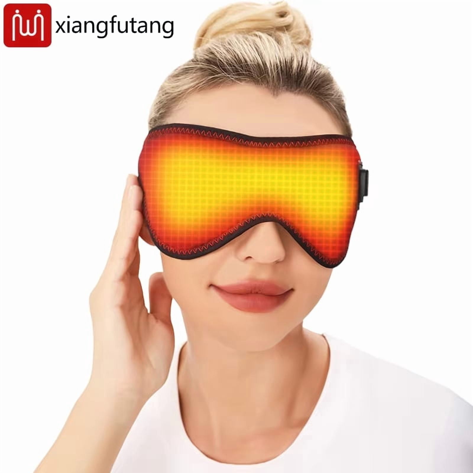 USB Heated Sleep Mask, Far Infrared Eye Warmer, 3 Heat Levels, Adjustable Blackout, Non-Vibrating