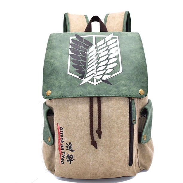 Mochila escolar de anime Attack on Titan para niños