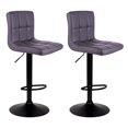 thumbnail image 1 of Bronte Living Leatherette Bar Stool with Adjustable Height, 360 Swivel Design, Comfortable Mid-Backrest, Pedestal Base with Footrest for Kitchen, Pub - Series Clementine - Set of 2, 1 of 9