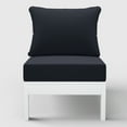 thumbnail image 3 of WestinTrends Avalon Outdoor HDPE Deep Seating Modular Armless Patio Chair with Patio Cushions, White/Navy Blue, 3 of 13