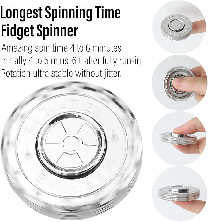 2025 latest Viking Pirate Magnetic Slider & Fidget Spinners for Adults, Heavy Metal Figette Spin, Premium Bearing, Silent Long Spinning, Small Gossip Desgin, Stainless Steel Nuc Silver