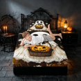 thumbnail image 5 of Homewish Halloween Ghost Twin Sheets, Spooky Animal Daisy Bedding, Dark Brown White Orange, 3-Piece (1 Flat Sheet, 1 Fitted Sheet and 1 Pillowcase), 5 of 6
