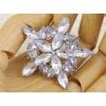 thumbnail image 4 of ALILANG Almond Clear Rhinestone Crystal Rhinestone Flower Snowflake Winter Brooch Pin, 4 of 4