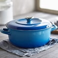 thumbnail image 2 of Merten & Storck 5.3QT Dutch Oven with Lid, Lightweight Enameled Iron, Oven Safe, Metal Utensil Safe, Blue, 2 of 10