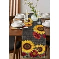 thumbnail image 2 of Sunflower Retro Burlap Cotton Table Runner 13x70 Inches Long, Spring Summer Rustic Flowers Botanical Farmhouse Table Runners, Outdoor Dining Tablecloths Decor for Baby Shower/Party/Wedding, 2 of 6