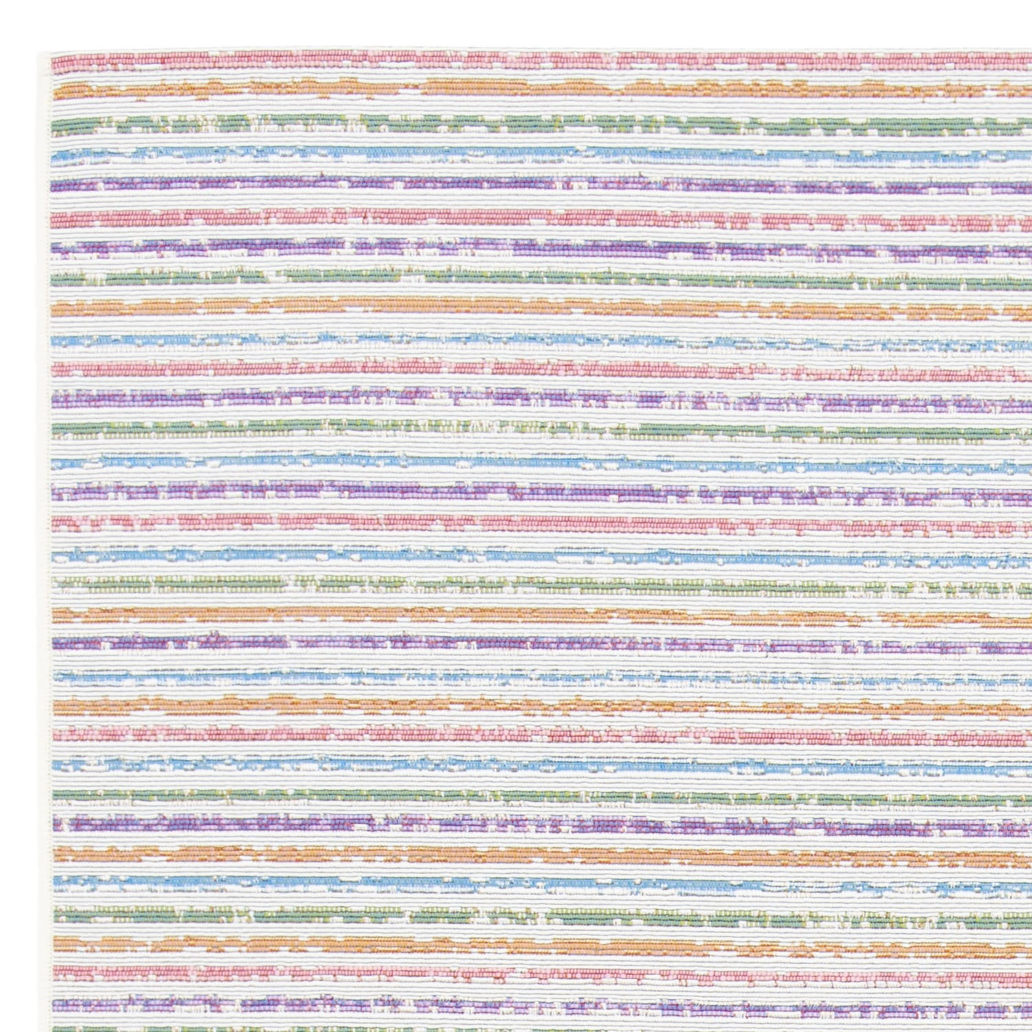 Safavieh Summer Tracy Outdoor Striped Distressed Area Rug, Ivory/Blue, 6'7" x 6'7" Square