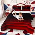 thumbnail image 3 of meiyoeat Red Gradient Initial F King Size Comforter Sets,Dark Letter Ombre Print Comforters King Size,Black Reversible,3 Pieces,1 Comforter And 2 Pillowcases, 3 of 7