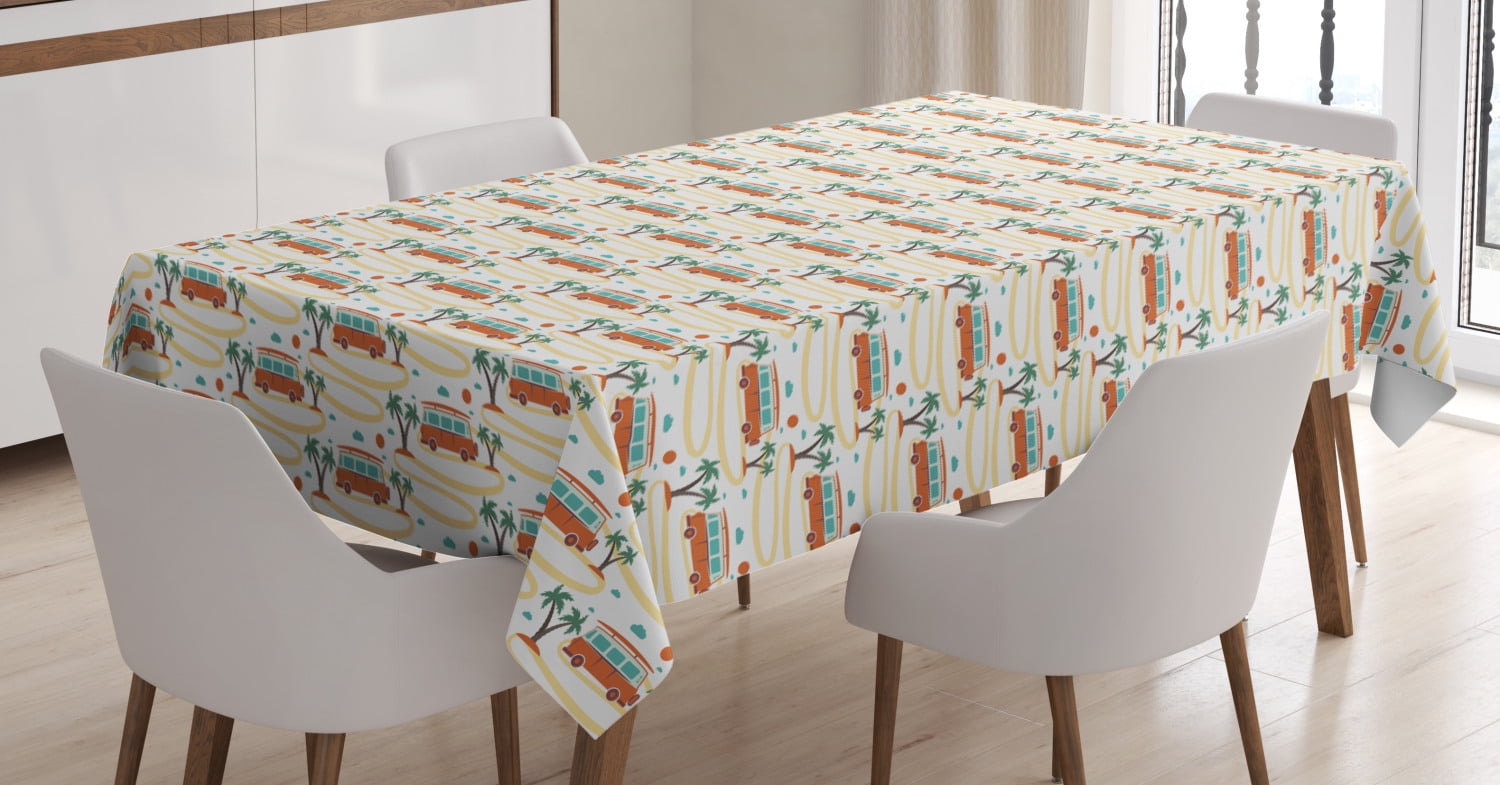 Multicolor Ambesonne Tropical Tablecloth 52 X 70 Exotic Birds Pattern Cartoon Style Toucan Owls and Parrots Hawaii Flora and Fauna Rectangle Satin Table Cover Accent for Dining Room and Kitchen