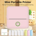 thumbnail image 2 of Mini HD Portable Printer Sticker Label Bluetooth Pocket Thermal Printers with Rolls Paper for Student Note Inkless Printing (white 6), 2 of 7