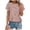 Light Pink, variant on Womens Tops Workout Shirts Solid Color Fashion Casual Crew Neck Summer Short Sleeve Casual Loose Plain Tees Blouses Yellow XL