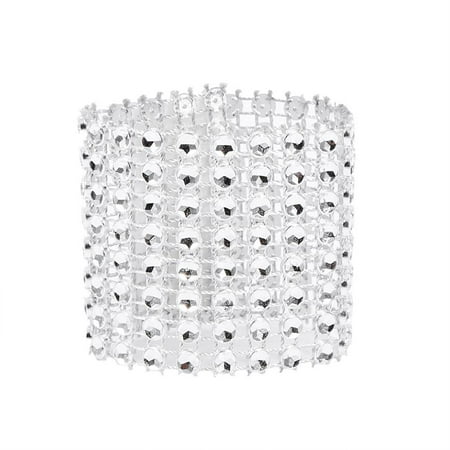 Christmas Chair Sashes 50/100pcs 8 Rows Chair Sash Napkin Rings Diamond Mesh Wrap Ribbon For Wedding Christmas Hot, Wedding Napkin Rings, Xmas Napkin Ring ()
