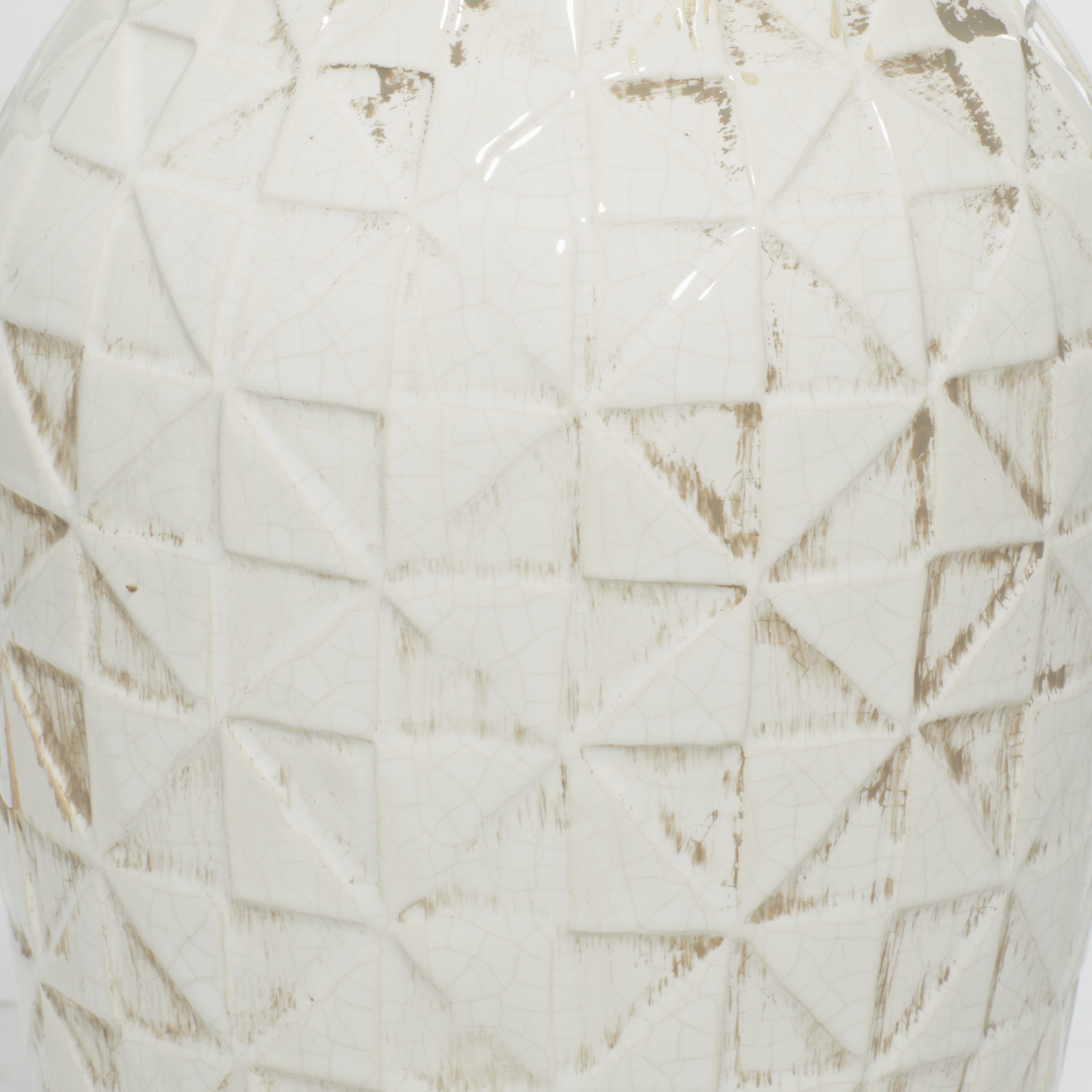 DecMode 16" White Ceramic Vase