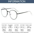 thumbnail image 3 of Women Men Portable Round Metal Glasses Ultra Light Frame Eye Protection Anti-Blue Light Eyeglasses BLACK, 3 of 8