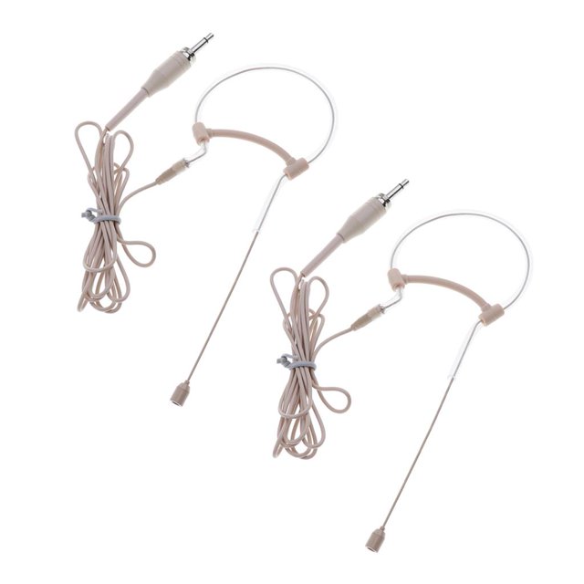 Adaptador de enchufe Baoblaze 2x para auriculares con gancho de voz micrófono con cable para actuación escenario