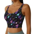 thumbnail image 2 of Balery Colorful Guitar Sujetadores deportivos con espalda cruzada para mujer, acolchados, sin costuras, de alto impacto, ideales para yoga, gimnasio, entrenamiento y fitness.-, 2 of 8