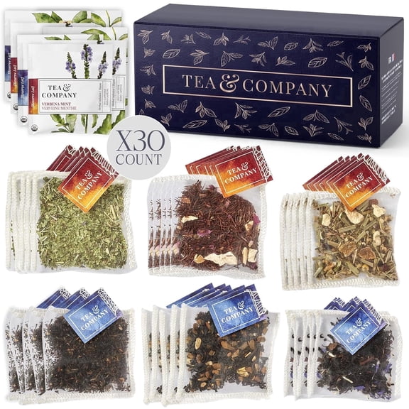 Mighty Leaf Organic Tea Sampler, 30 Count, Silken Tea Bags, 6 Flavors (Earl Grey, Rooibos, Chai, Verbena Mint, Chamomile Yuzu)