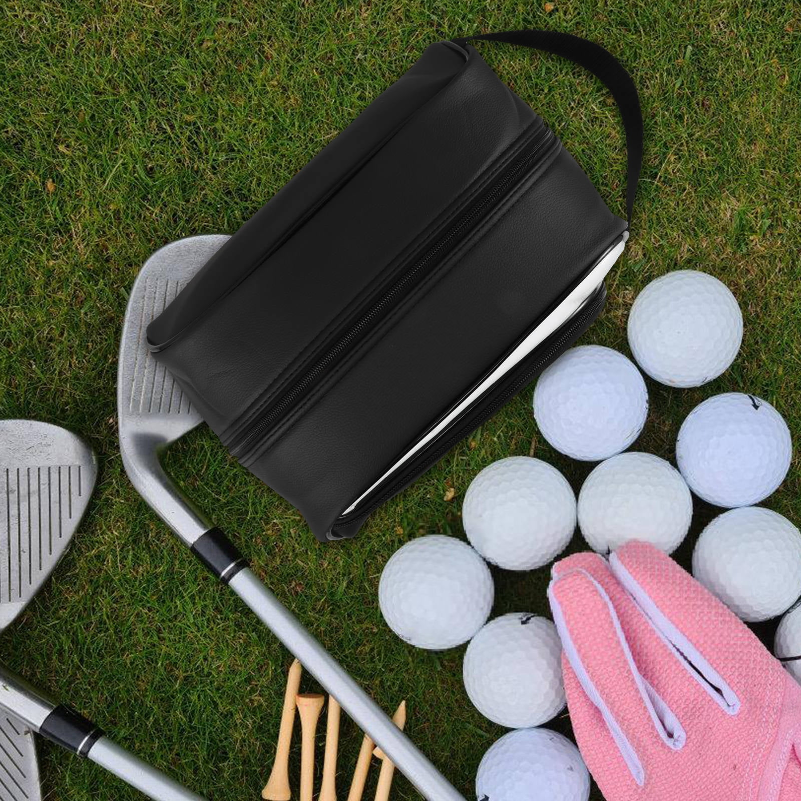 OUNONA Travel Shoe Bag for Golf Shoes, Multi-Purpose PU Carry Bag, 1 Pack, Perfect for Sports and Outdoor Enthusiasts