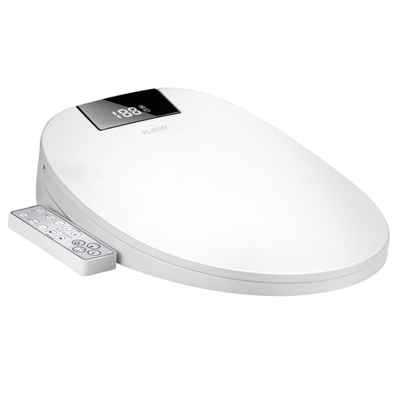 WLJBIDET Electric Bidet with Heated Toilet Seat, Warm Water, Air Drying, Fixing Panel Control