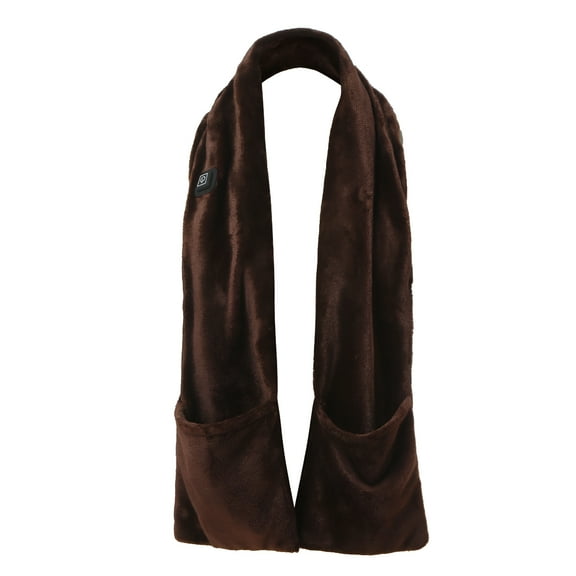 TELOLY Women's Heated Scarf USB Rechargeable 3 Heating Levels Electric Heating Pad Washable Shawl Winter Warm Scarf Brown