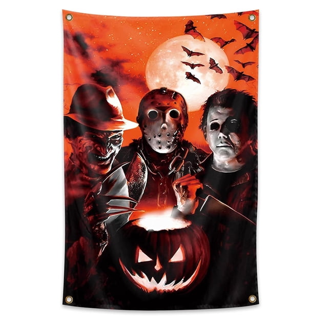 Tapiz de pared Freddys Kruegers de Jason Voorhees 90 x 60 cm
