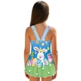thumbnail image 2 of Uourmeti Easter-Themed Cartoon Bunny & Eggs Skirted One-Piece Swimsuit for Girls - Quick Dry, Stretchy Beach Swim Dress for Pool & Vacation, 2 of 8