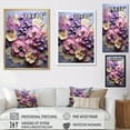 thumbnail image 4 of Designart "Pink And Purple Needlepoint Pansies" Pansies Floater Framed Canvas Wall Art, 4 of 5