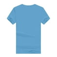 thumbnail image 4 of T-shirts for Women Plus Size Short Sleeve Round-Neck Pullover Solid Loose T-shirt Light Blue M, 4 of 6