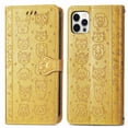 thumbnail image 1 of Funda Cartera FOXDOCK para iPhone 12 ProMax , Flip PU con Relieve de Gatos y Perros, Tarjetero y Soporte, 1 of 6