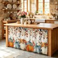 thumbnail image 6 of Teal Orange Pumpkins Fall Cabinet Curtain 32"Wx55"L,Dustproof Pantry Door Curtain W/ Self Adhesive Tape,Thanksgiving Botanical Vintage Tall Storage Cover Privacy Drape for Bathroom Kitchen, 6 of 9
