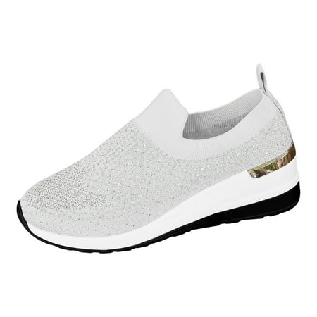 

DVKOVI Zapatos Antideslizantes Para Mujer Women s Fashionable Breathable Slip On Casual Flat Shoes Platform Dress Shoes for Women Wedge Shoes for Women White 37