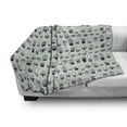 thumbnail image 3 of Cactus Soft Flannel Fleece Throw Blanket, Mini Cacti in Pots with Geometric Designs Polka Dots Stripes, Cozy Plush for Indoor and Outdoor Use, 60" x 80", Mint Green Charcoal Grey, by Ambesonne, 3 of 6