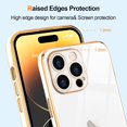 thumbnail image 5 of for iPhone 14 Pro Max Case Cute Clear Luxury Plating Bumper Slim Fit Shockproof Camera Lens Protection Soft TPU Silicone Electroplated Phone Case Cover for iPhone 14 Pro Max 6.7 inch, White, 5 of 16