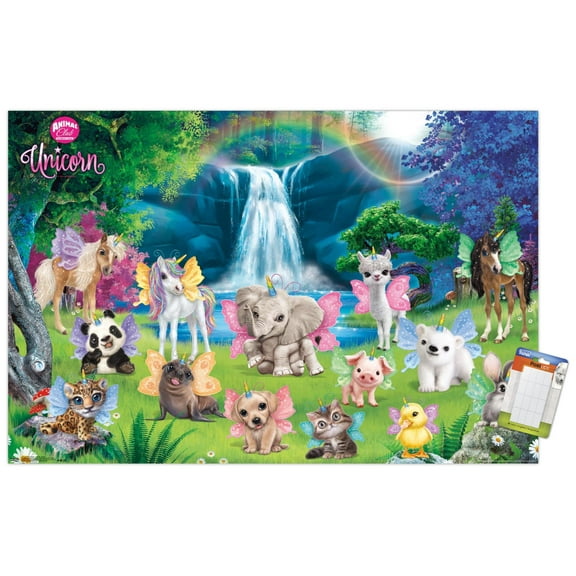 Animal Club - Unicorn Group Wall Poster, 22.375" x 34"
