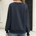thumbnail image 5 of ClodeEU Women's V-Neck Sweatshirt，Solid Color Loose Long Sleeve Sweatshirt Top Navy,Womens Plus M, 5 of 7