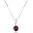 thumbnail image 1 of Sterling Silver January Garnet Birthstone Bezel-set 6mm Pendant with 18 Chain, 1 of 3