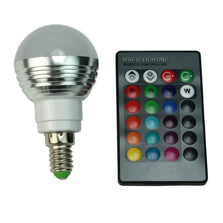 

Rgb Led Light Bulb E14 Ac 85-265V 3W 16 Colors Rgb Led Bulb Light Lamp With 24-Key Ir