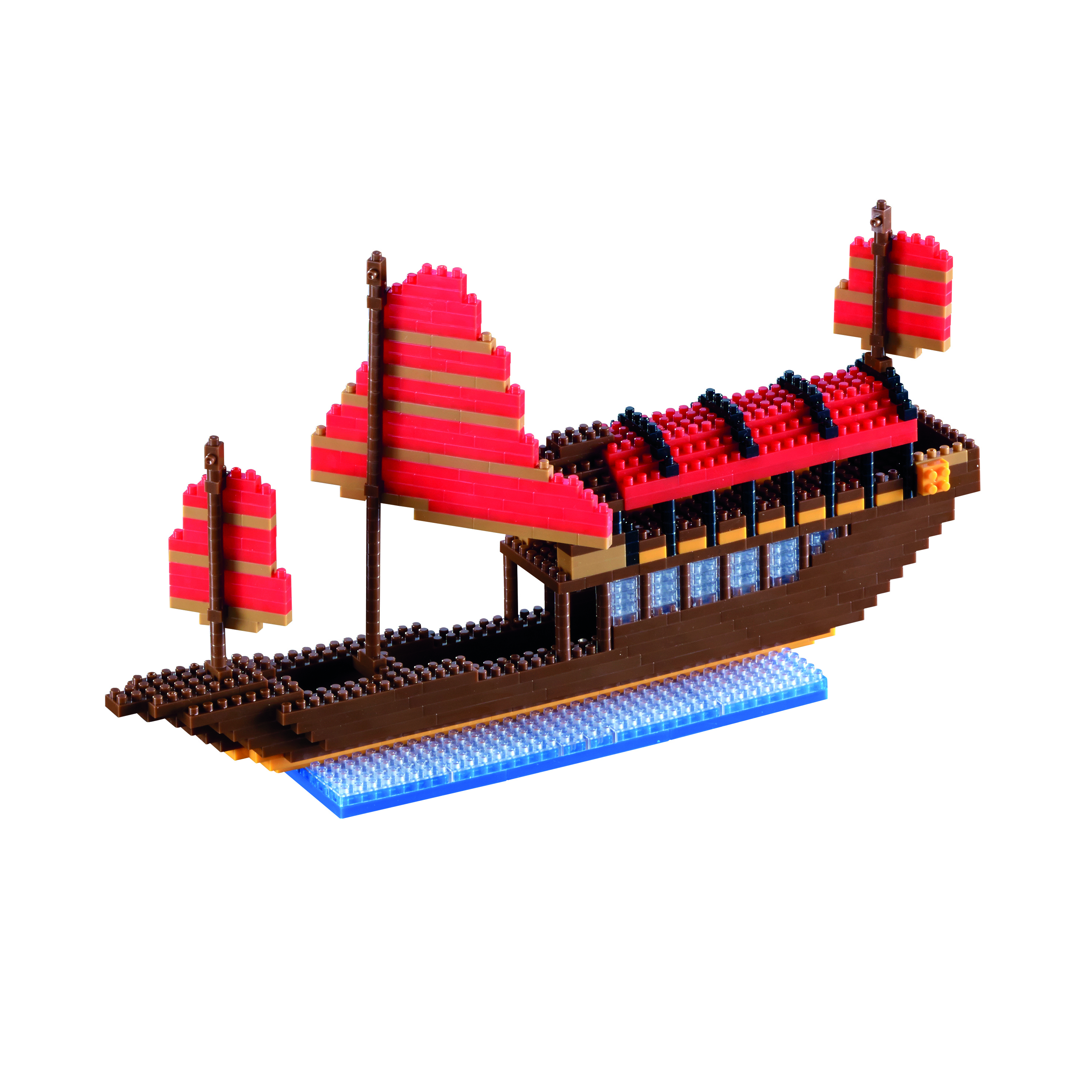 Brixies Brick Model BIG JUNK BOAT 3 D Model Brick Building Kit Brixies Brick Model BIG JUNK BOAT 3 D Model Brick Building Kit