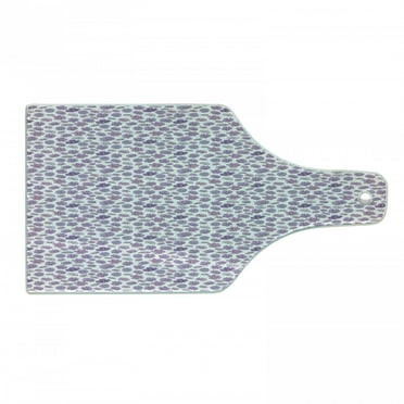 Floral Cutting Board, Feminine Cartoonish Pattern with Petals, Decorative Tempered Glass Cutting and Serving Board, in 3 Sizes, by Ambesonne